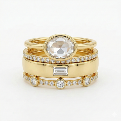 Lily - Vintage Gold Ring Set