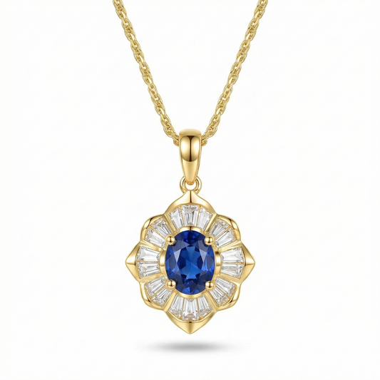 Kavella Noctazure Gold Necklace