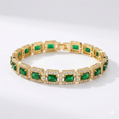 Emerald Green Statement Gold Bracelet