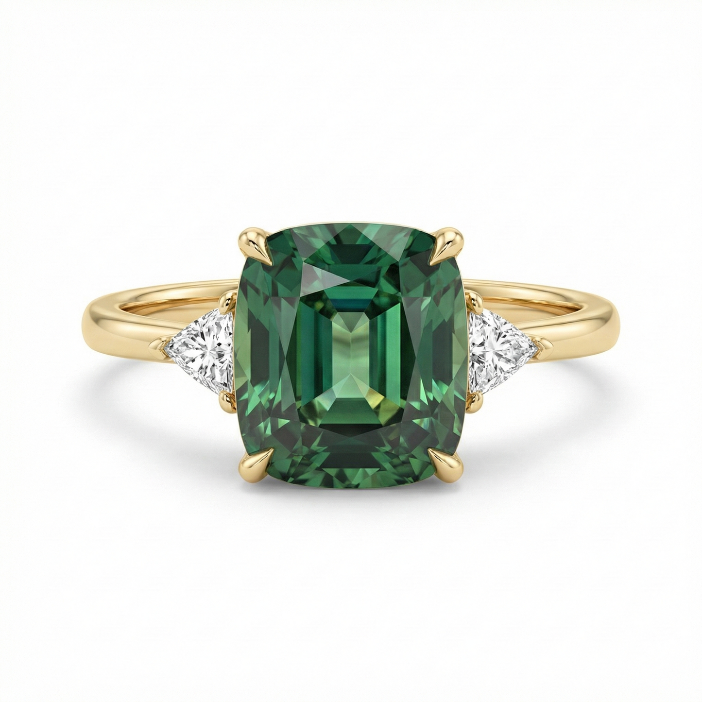Vintage-Inspired Green Gemstone Gold Ring