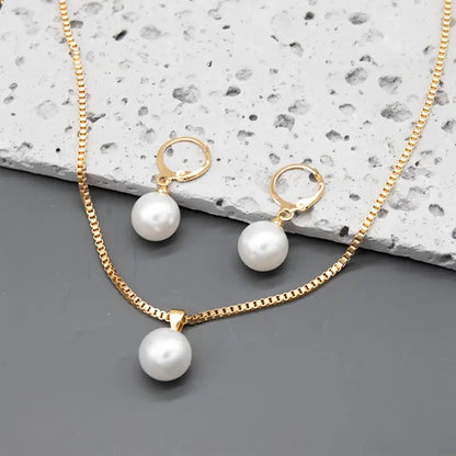 Golden Grace Pearl Jewellery Set | Gold
